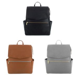 Frauen Leder Rucksack Windel Tasche Geldbörse Mama Nursing Rucksack Schul Umhängetaschen Q1QA-Stil