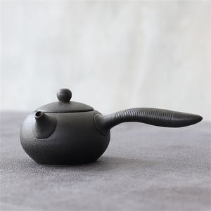 Luwu Svart Keramik Kyusu Tekanna Kettle Pot Kinesisk Kung Fu sätter 150ml 210724