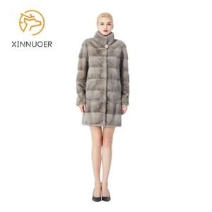 Naturlig Mink Fur Coat Ladies Winter kan justera längden på Clos Var anpassad stor storlek 6xl7xl 210928