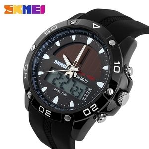 50M Wasserdichte Solar Uhren Outdoor Military Männer Sport Uhren Solar Power Digital Quarzuhr Dual Time Männer Casual Uhr x0524