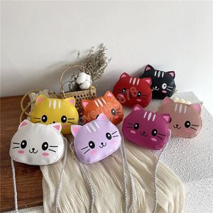 Cute Baby Kids Mini Coin Purse Handbags Boys Girls Wallet Pouch Crossbody Bags Lovely Cartoon Cat Children's Small Shoulder Bag