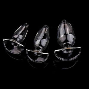 Nxy Anal Toys Zerosky 3 Size Anchor Hollow Glass Plug Speculum Butt Expander Prostate Massager Sex for Women Men 1217