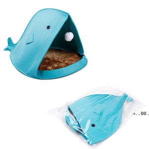 Non-woven Foldable Felt Pet Nest Cat Houses, Shark Type, Removable and Washable RRE11316