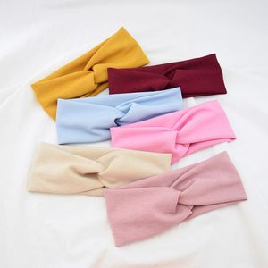 16 cores ioga bandas de cabelo acessórios de algodão Cruz Headband para mulheres meninas elásticas pavimentares turbante headwraps m3757