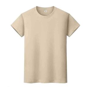 Männer und Frauen Rundhalsausschnitt Solide Farbe T-shirt Sommer Baumwolle Bottoming Kurzarm halbärzt 8JL1I