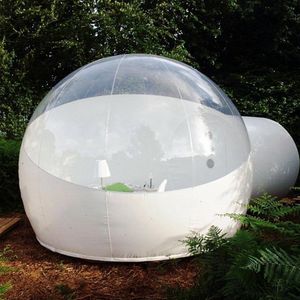 Uppblåsbara bubbeltält Hotell Utomhus Camping Kupoler Gratis Pump Clear Battables Lawn Dome Vandringstält 3m 4m Diameter