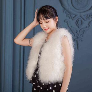 Bacai Höst och Vinter Inhemska Solid Färg Collarless Ärmlös Koreansk Haining Fur 211207