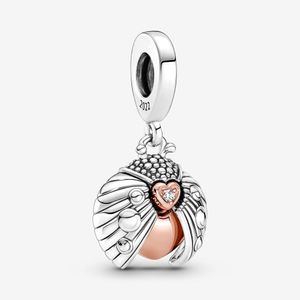 100% 925 STERLING Silver Club Ladybird Kalp Dungle Charms Orijinal Avrupa Cazibesi Bilezik Moda Düğün Nişan Mücevher Aksesuarları