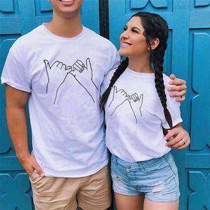 OMSJ Couples T-Shirt For Women Men Summer Clothing Short Sleeve Tops Tees Funny Print Matching Lover Outfits Casual O-neck 210517