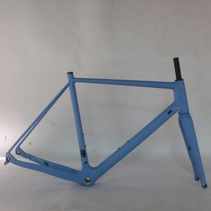 Gravel Frame GR029 Di2 and Mechanical Compatible BSA Pantone 278C Blue Paint Matte Front Fork 100*12mm