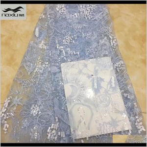 Clothing Apparel African Sequins High Quality French Tulle Fabric Nigerian Lace Fabrics For Dress Drop Delivery 2021 Htrat