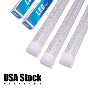 25pcs 8ft LED Loja Luminária, 144W 14400LM tubo T8, tampa de lente clara, lado duplo 4 linhas de lâmpadas de lâmpadas integradas de forma, luzes refrigerador LED usalight