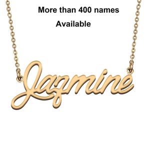 Wholesale graduation day gift for sale - Group buy Chains Cursive Initial Letters Name Necklace For Jazmine Birthday Party Christmas Year Graduation Wedding Valentine Day Gift