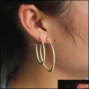 Dangle & Chandelier Hoop Big Smooth Circle Earrings Brincos Celebrity Brand Loop For Women Delicate Cz Elegant Jewelry Drop Delivery 2021 Yi