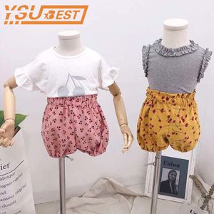 Summer Baby Girls Shorts born Bloomers PP Pants Cotton Linen Solid Kids Trousers 210429