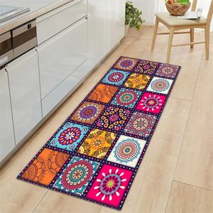 Bohemian Carpet Antislip Water Absorbing Carpet Bohemia Style Water Absorption Area Rug for Kitchen Livingroom Bathroom Door Mat 211109