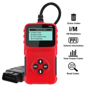 V309 obd2 ferramenta de diagnóstico leitor de código do carro scanner display lcd verificar falha do motor interface scanners acessórios automotivos