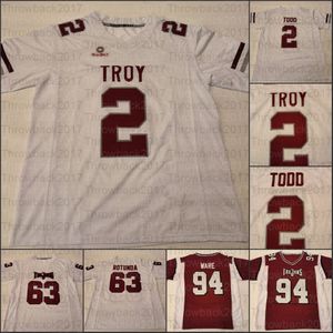 Niestandardowe Troy Trojans College Football Koszulki Will Choloh Reddy Steward B J Smith Jacob Free Richard Jibunor Terence