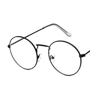 Moda güneş gözlüğü çerçeveleri klasik metal şeffaf gözlükler kadınlar erkekler vintage yuvarlak çerçeve bilgisayar oyunu gözlükleri optik gösteri gözlükler