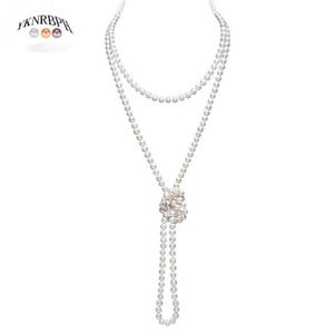 YKNRBPH Natural Pearl Long Halsband Kvinnlig Lyxfödelsedagspresent