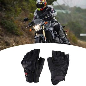 Guanti da moto in pelle estivi mezze dita traspiranti guanto senza dita unisex per moto scooter elettrico bici da corsa ciclismo H1022