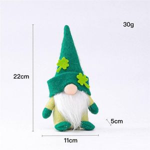 Påsk St Patrick's Day Green Gnome Plush Doll Faceless Gnomes Party Irish Decoration Clover Gifts för barn