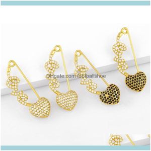 Charm JewelryDesigners Moda Personality Pin Paper Clip Letter Love Brincos de cora￧￣o Erw08 Drop Delivery 2021 m0dll