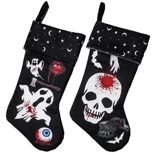 Halloween dekoration Presentväska Pendant Party Supplies Strumpor Hängande Ornament Skalle Ghost Pattern Sock XBJK2107