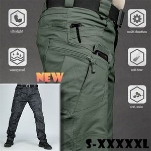 Erkekler Rahat Kargo Pantolon Elastik Klasik Açık Yürüyüş Trekking Ordu Taktik Sweatpants Kamuflaj Askeri Birçok Cep Pantolon 210715