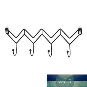 4 nordiska enkla svarta vågformade krokar, kreativ hemvägg tillbaka väggrock, hatt och halsdukförvaring krokar1
