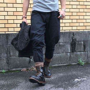 YUTUMM Selbstgemachte 40er Jahre Jodhpurhose Metallknopf Chino Schwarz Retro Cargohose H1223