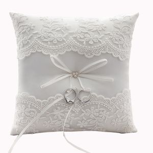 Rustic Style Lace Ring Bearer Pillows Wedding Ceremony Pearls Cake Pillow Flower Bride box Bulk Discount