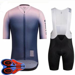 Summer RAPHA Team Mens Short sleeve Cycling Jersey bib Shorts Set MTB Bicycle Uniform Outdoor Sportwear Ropa Ciclismo S21040630