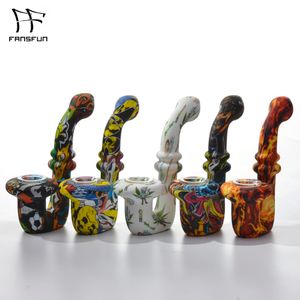 Silicone Bong Tabacco Pipe Silicon Water Pipes Smoke with Glass Dish Fantastic Sherlock Dab Rig