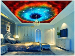 Bakgrundsbilder Anpassade PO 3D Bakgrund Tak Mural Fantasy Milky Way Super Big Sky Eye Room Decor Wall Murals For Walls