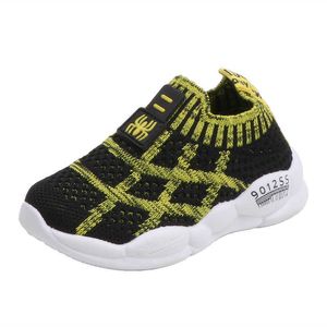 children summer mesh sports shoes boys and girls flying woven casual shoes autumn baby cartoon single soft shoes 210713