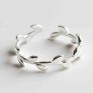 Кластерные кольца оливковые ветви простого дерева листьев 925 стерлингового серебра регулируемое кольцо для вечеринок для женщин персонализированные дизайнерские украшения для украшения
