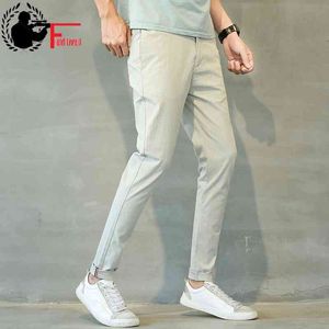 Leinenhosen Herren Leichte Sommer Slim Fit Stretch Männer Kleidung Korean Street Style Mode Lässige dünne Hosen Männlich 38 210518