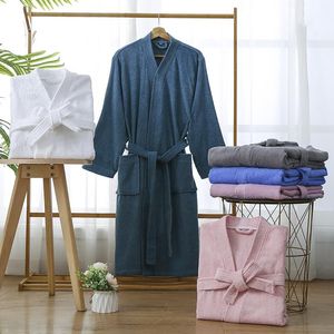 Handtuchmaterial-Robe großhandel-Handtuch El Baumwolle Bademantel Frauen Robe Frühling und Herbstmaterial Lange Wasser Absorbierende Männer Große Gewohnheit