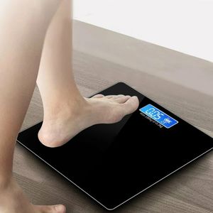 180KG LCD Digital Body Fat Weight Scale Tempered Glass Fitness Health Balance - Black