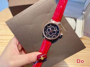 Брендовые часы женские леди девушка хрустальный цветок стиль кожаный ремешок кварцевые наручные часы L43