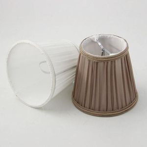 Okładki lampy Odcienie 2 sztuk Dia 12.5 CM Biały / Brązowy Kolor Mini Fabric Lampshade, Nowoczesne Ściana Ściana Ściana Ściana, Klip