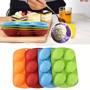 DHL Fast 6-Cavity Easter Egg Shaped Silicone Chocolate Mold DIY Baking Cake Mold Random Color Delivery DD