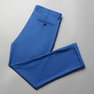 SHAN BAO 5XL 6XL 7XL 8XL 9XL Leggero allentato Pantaloni da abito dritti Primavera / Estate Business Casual Pantaloni da uomo sottili 210531