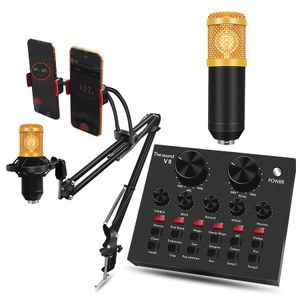 BM-800 Professionell kondensor Karaoke Mikrofon V8 Audio Headset Mikrofon Ljudkabel Kabelmikrofon för dator