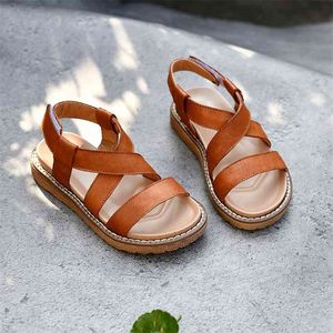 Summer Girl Sandals Детская пляжная обувь подлинная кожаная вода Трена Тренд детей 210729