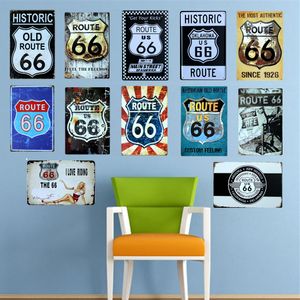 ROUTE 66 Metal Plaque Bar Cafe House Wall Signs Painting Craft 20*30 CM Size