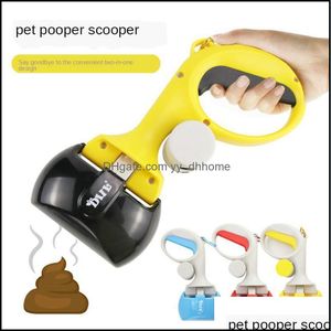 Dog Travel & Outdoors Supplies Pet Home Garden Portable Pooper Scooper Mtifunction Cat Poop Picker With Garbage Bag Tipper Eco-Friendly Scoo