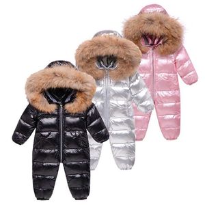 Jackets Russia Winter Kids Jumpsuit Overalls for Boy Children Thick Ski Suit Girl Duck Down Jacket Toddler Baby Snowsuit Coat