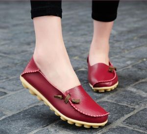 Casual female mother white shoes female leather flat non-slip nurse shoes elastic large size women's shoes 34-44